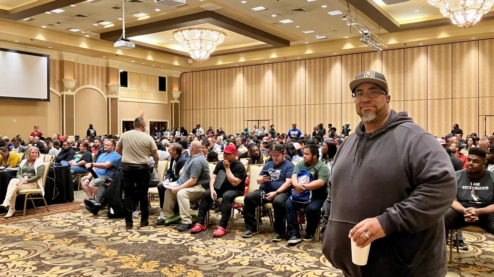 A large number of ESEA members gathered in a hotel banquet room to advocate and represent members.