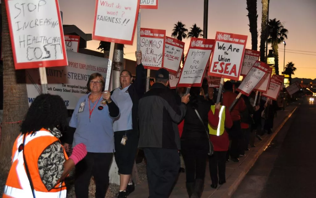 ESEA members marching