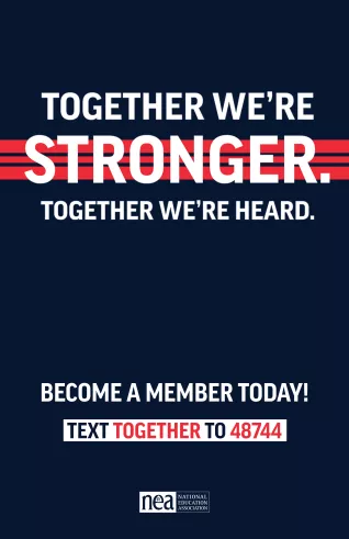 Raising our voices for our schools, students, and each other! Become part of your association! Text TOGETHER to 48744. Join us today!